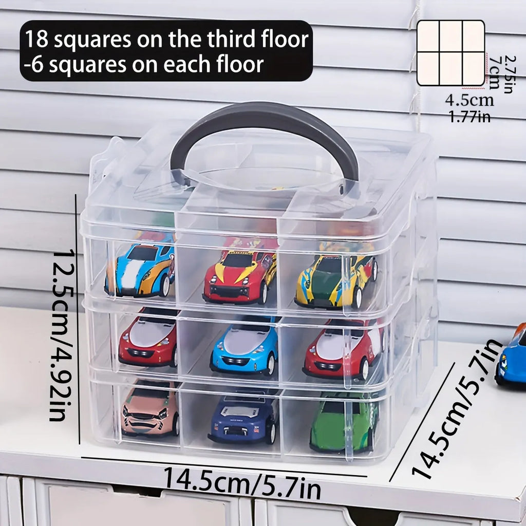 1pc Transparent and Minimalist Toy Storage Box, Dustproof and Moisture-Proof, Jewelry, Earrings, Portable Storage Box Oasis Select 3 layers-transparent