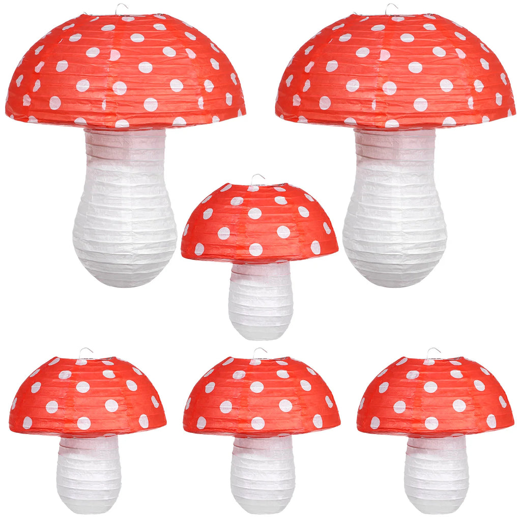 Hanging Lamp Large Mushroom Shaped Paper Lanterns for Baby Shower Wedding Birthday Party Decor Jungle Theme Gift Oasis Select