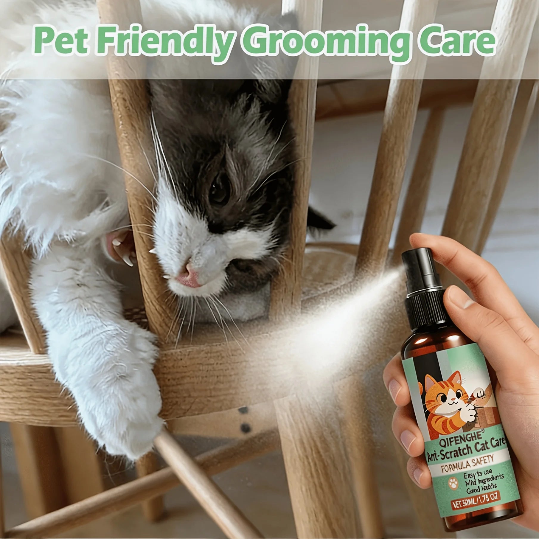Fresh Scent Cat Anti-Scratch Deterrent Spray Safe Fast Drying Gentle Formula for Scratch Prevention And Training Protection Oasis Select