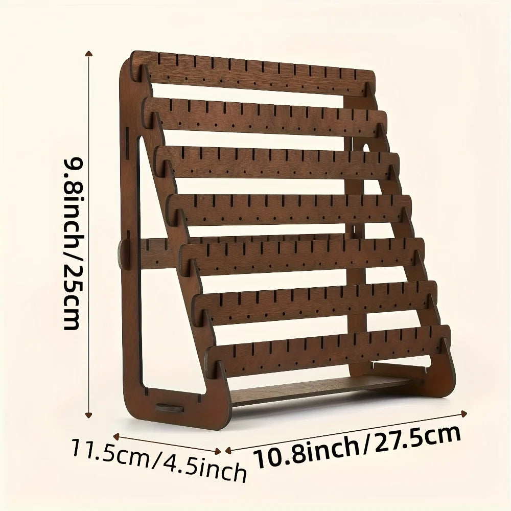Multilayer Solid Wooden Earring Stand Holder High-capacity Jewelry Storage Organizer Shelf Home Living Room Bedroom Desktop gift Oasis Select Vintage Brown