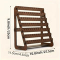 Multilayer Solid Wooden Earring Stand Holder High-capacity Jewelry Storage Organizer Shelf Home Living Room Bedroom Desktop gift Oasis Select Vintage Brown