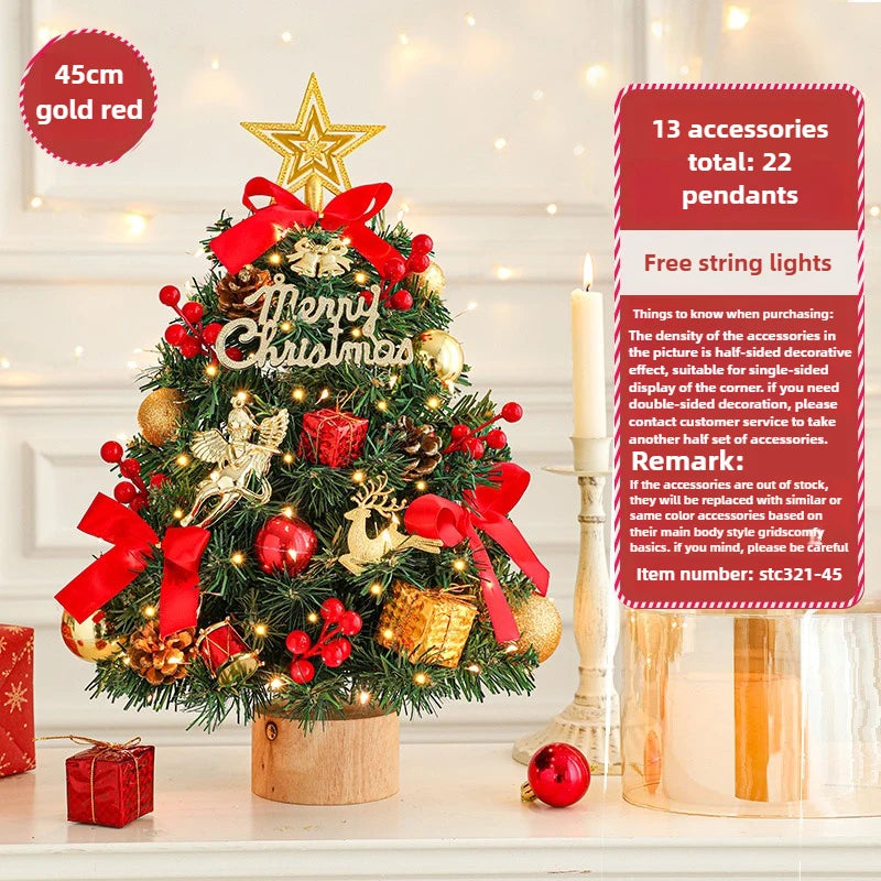New Christmas Tree Home Small Desktop Ornament Diy Material Packaging Decoration Christmas Decoration Mini Christmas Tree Oasis Select 45cm A Look at the picture