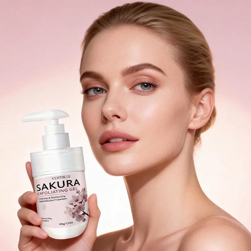 YUITIKUE Sakura Face Exfoliating Gel 100g – Gentle Daily Cleanser Facial Exfoliating Gel Oasis Select