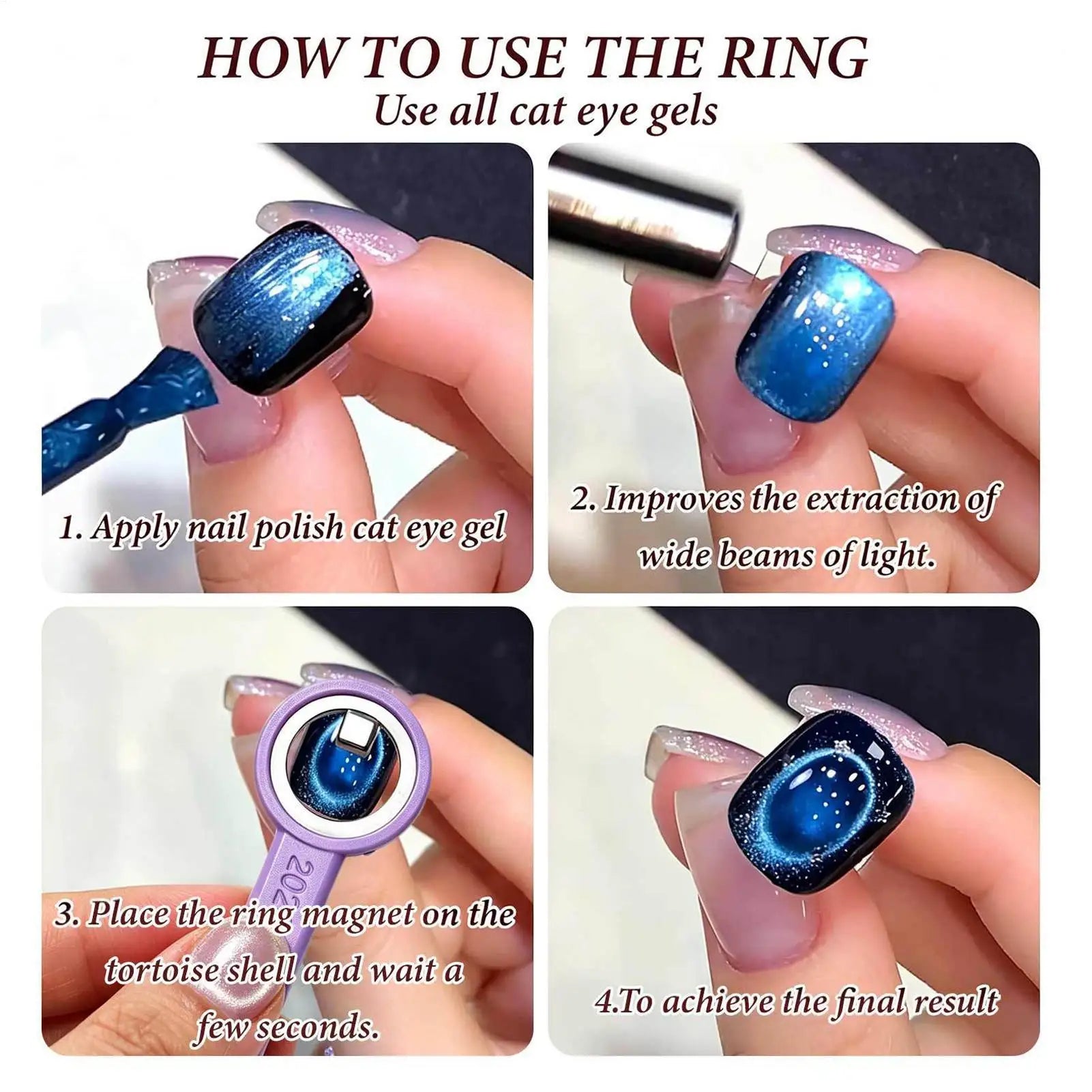 1PC Cat Eyes Nail Magnet Strong Power Ring Magnetic Tool With Handle For Cat Eyes Gel Polish DIY Nails Art Manicure Tools Oasis Select