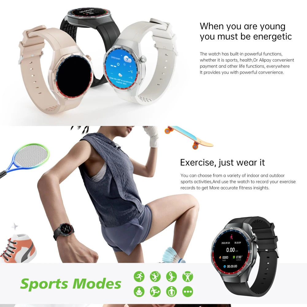 1.27" AMOLED Screen Smartwatch Men Women Health Smart Watches Sports Fitness Heart Rate Blue Tooth Call Weather Lady Bracelet Oasis Select