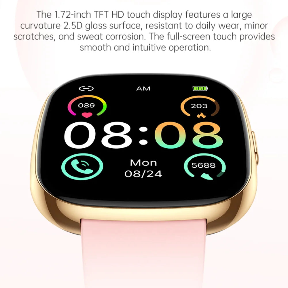 Waterproof Smartwatch Women Blue Tooth Call Voice Assistant Smart Watches Heart Rate Sleep Monitoring Music Sports Fitness Girl Oasis Select