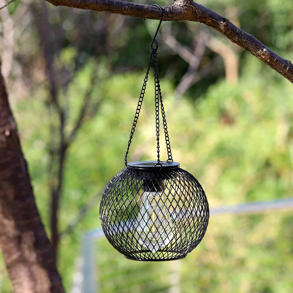 Solar Ironwork Lamps, Vintage Chandeliers, Outdoor Courtyard Decorations, and Hollow Lamps Are Extremely Bright Oasis Select spherical