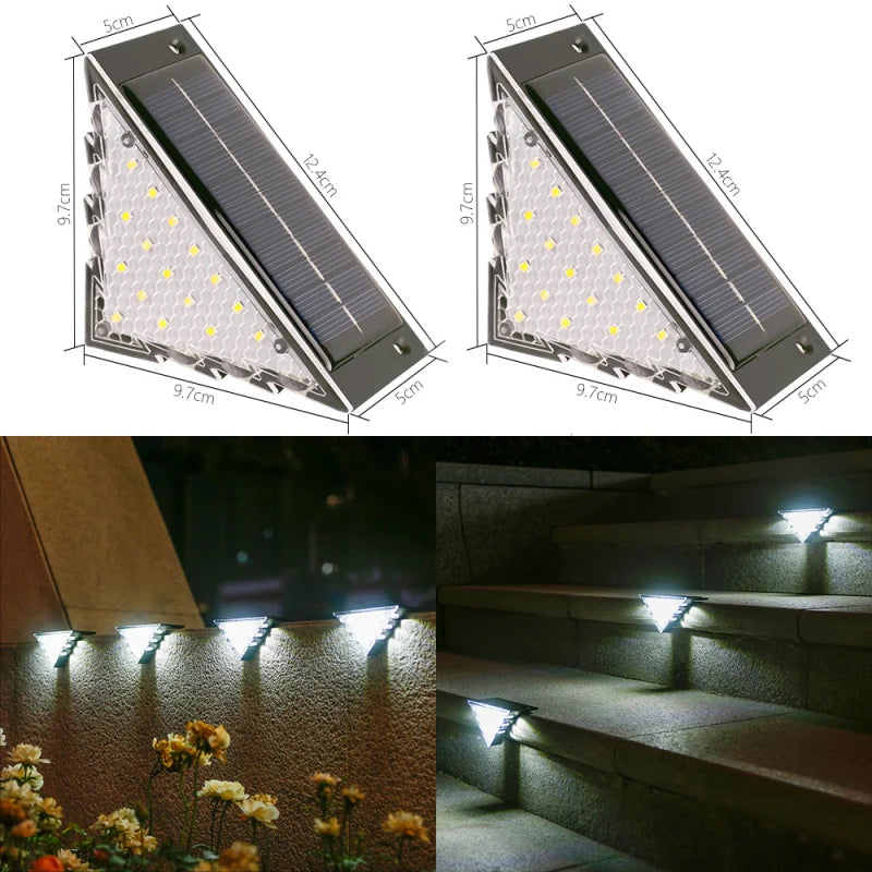 Solar LED Outdoor Step Lights IP65 Waterproof 2-Pack