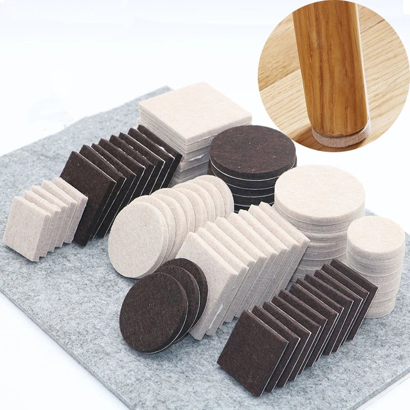 18-128pcs Chair Table Leg Felt Pads Floor Scratch Protector Self Adhesive Mute Non-slip Feet Mat for Furniture DIY Accessories Oasis Select