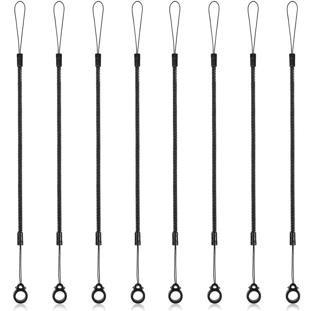 4/8 PCS Elastic Pen Leash with Silicone Ring Anti-Drop Tether Cord for Smart Pencil S Pen Stylus For Tablet Drawing Clipboard Oasis Select Black 8pcs