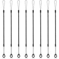 4/8 PCS Elastic Pen Leash with Silicone Ring Anti-Drop Tether Cord for Smart Pencil S Pen Stylus For Tablet Drawing Clipboard Oasis Select Black 8pcs