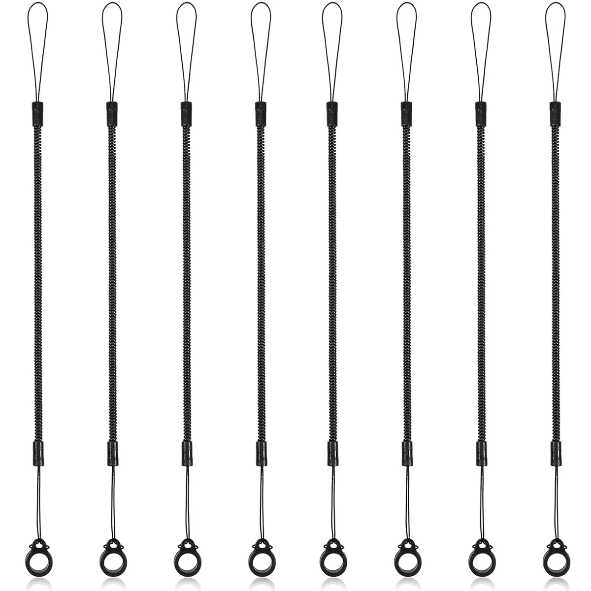 4/8 PCS Elastic Pen Leash with Silicone Ring Anti-Drop Tether Cord for Smart Pencil S Pen Stylus For Tablet Drawing Clipboard Oasis Select Black 8pcs