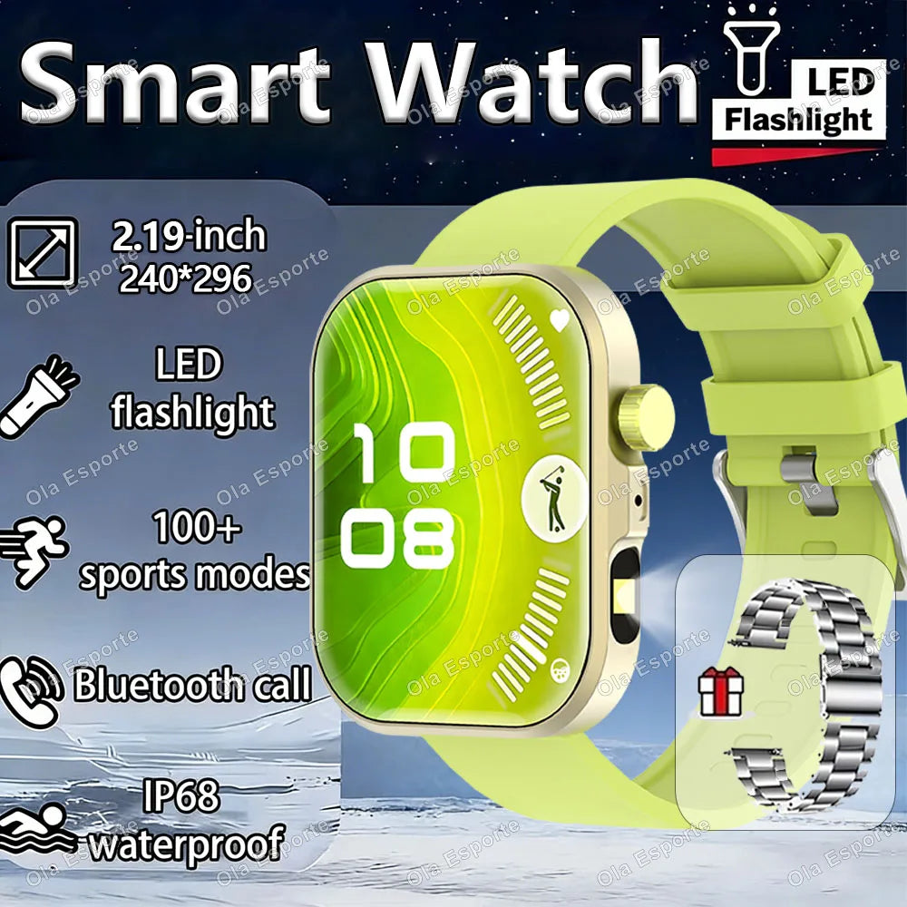 Ola Esporte LED Flashlight Smartwatch 2.01" Bluetooth Fitness