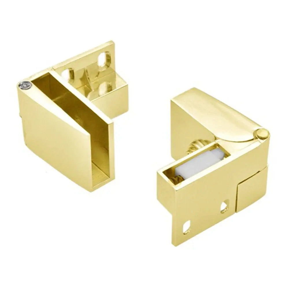 1pair Zinc Alloy Self-closing Glass Door Hinge No Drilling Frameless Clamp Side Mounted Hardware Furniture Accessories Oasis Select Gold