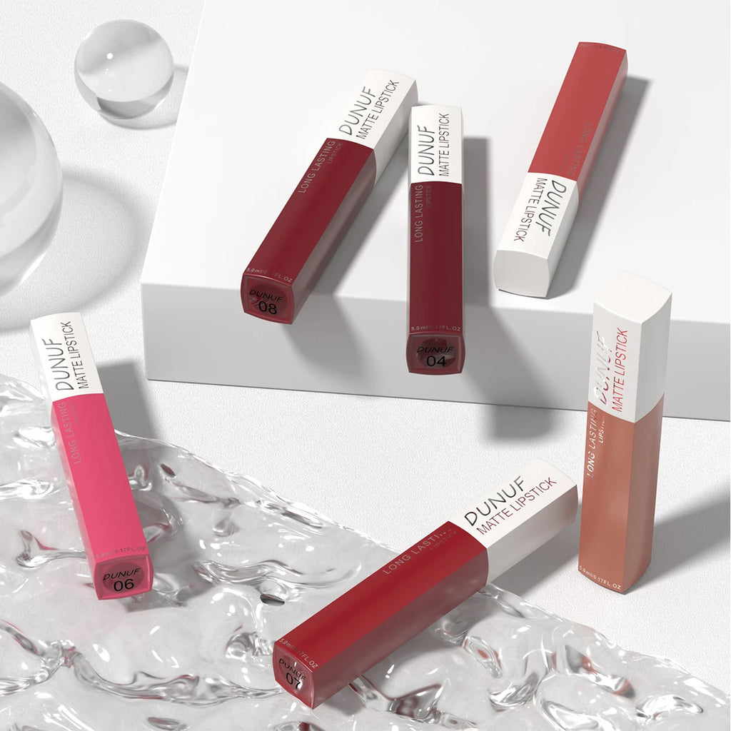 Long-Lasting Lip Gloss 1pcs: Matte Lipstick Non-Stick Cup Waterproof Nude Deep Red Mauve Christmas And Valentine's Day Gifts Oasis Select