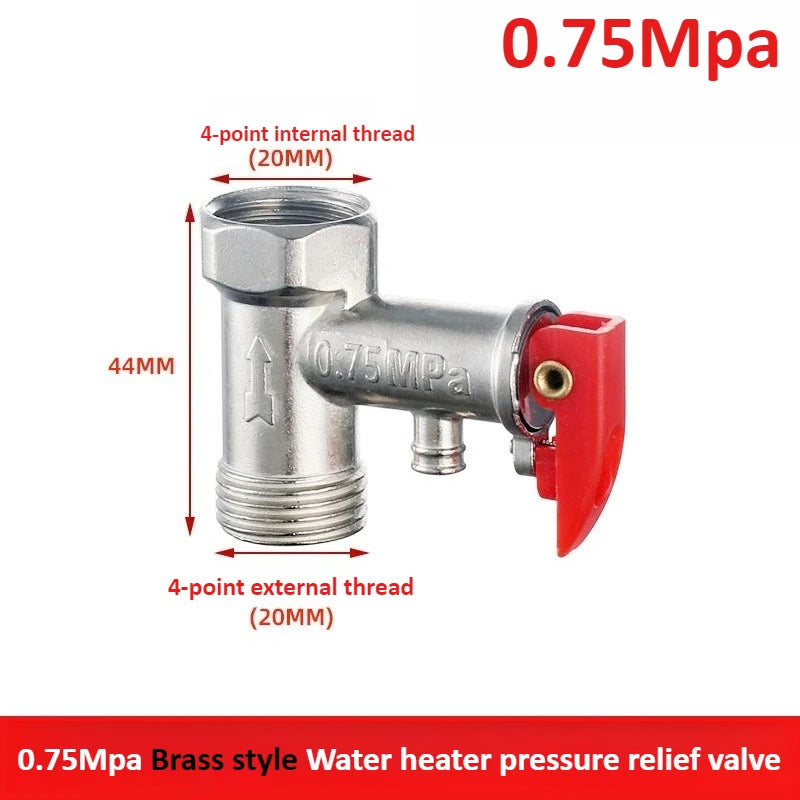 Brass Durable Adjustable Pressure Relief Valve Safety Valve Is Used To Protect Closed Water Systems From Overpressure Effects Oasis Select Copper 0.75Mpa