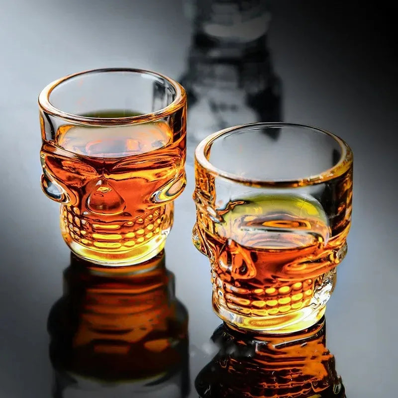 Halloween Gifts Skull Head Shot Glass Cup Creative Clear Crystal Wine Cup Liquor Whisky Vodka Beer Steins for Party Bar Oasis Select