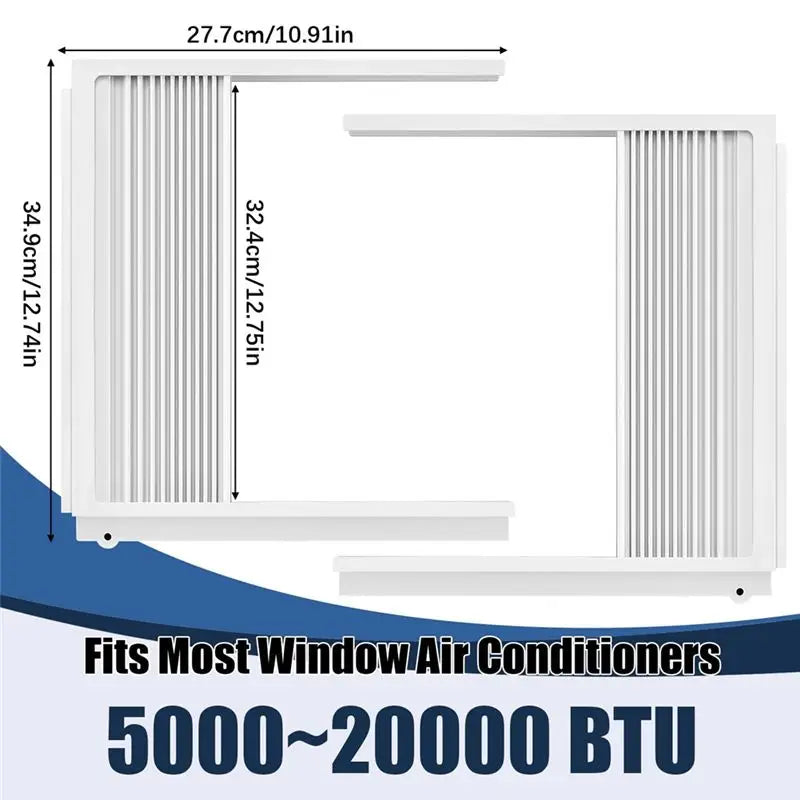 LIKE WISH Window AC Side Insulation Panels With Adjustable Frame For 5000 To 20000 BTU Units Oasis Select