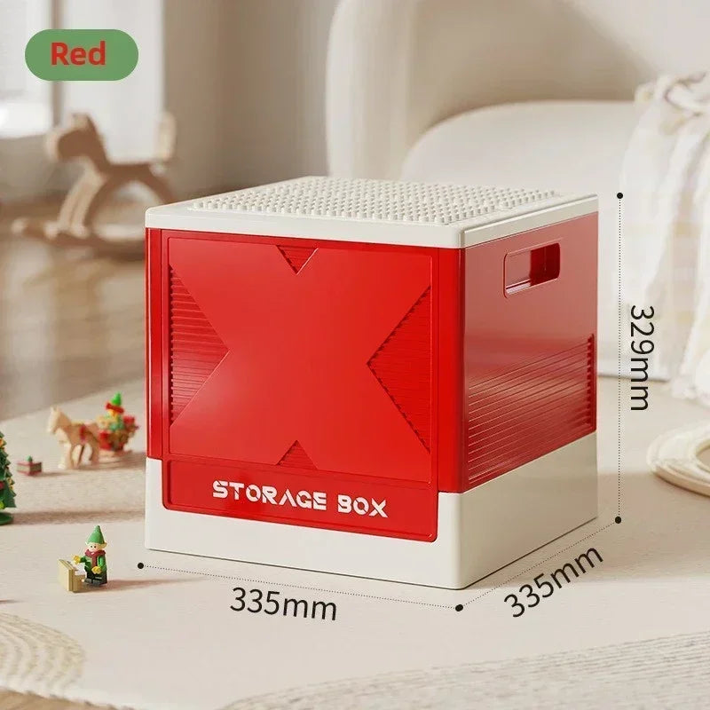 Household large capacity storage box, multifunctional storage box, building block storage box, children's toy storage box Oasis Select red