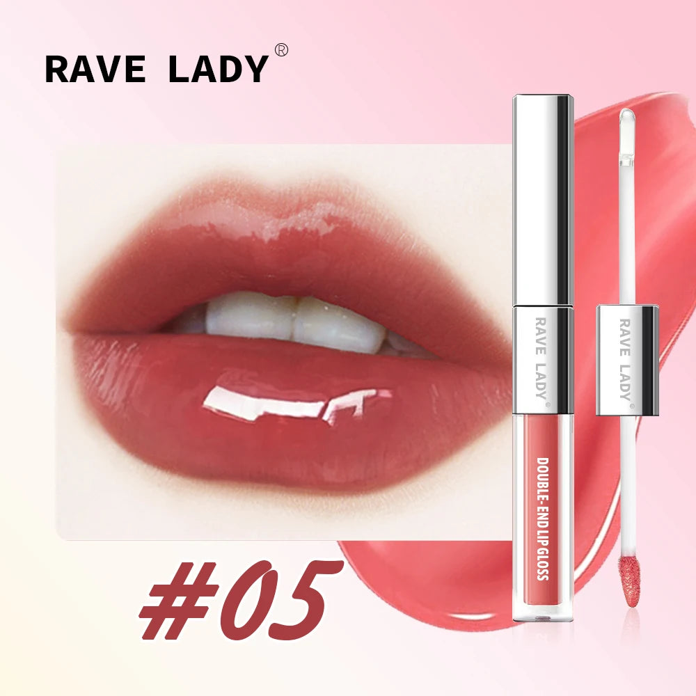 RAVE LADY 2-in-1 Double-End Lip Gloss & Shimmer Lipstick