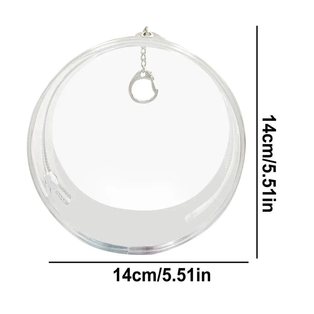 mini Transparent Doll Display Bag Round Doll Carrying Case Dustproof Doll Pouch Figure Storage Box for Showing Off Small Figures Oasis Select No ball