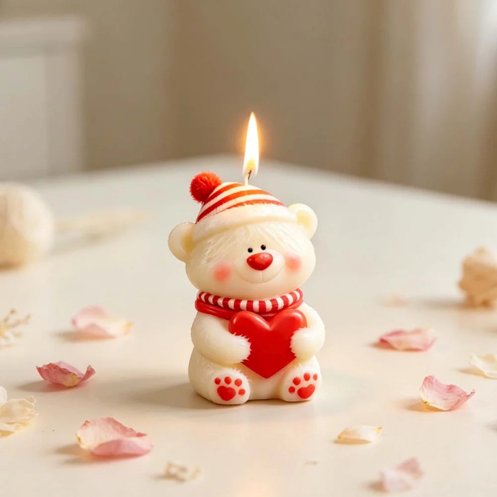 DIY Couple Bears Silicone Candle Mold Valentine's Day Handmade Gifts Aroma Gypsum Molds Home Decoration Crafts Making Oasis Select