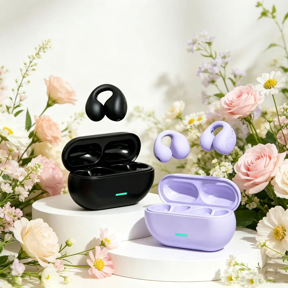 TWS Fone Bluetooth Headset 5.3 Wireless Air Conduction Headphones Clip Ear Music Noise Canceling HD Call Sports Gaming Earphone Oasis Select
