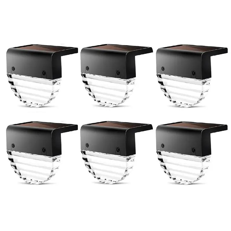LIKE WISH Solar Wall Lamp Deck Lamp Outdoor Wall Lamp Home Waterproof Courtyard Garden Layout Balcony Yard Ladder Fence Easy Ins Oasis Select Black 6PCS
