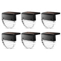 LIKE WISH Solar Wall Lamp Deck Lamp Outdoor Wall Lamp Home Waterproof Courtyard Garden Layout Balcony Yard Ladder Fence Easy Ins Oasis Select Black 6PCS