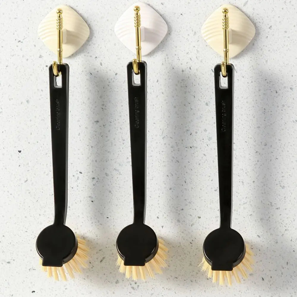 Plastic Pot Brush Oil Free Black White Dishwashing Brush High Temperature Resistance Kitchen Tool Long Handle Cleaning Brush Oasis Select
