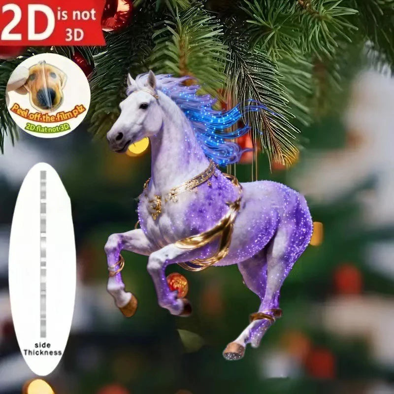 Golden Acrylic Horse Keychain Pendant – Car & Bag Charm Gift