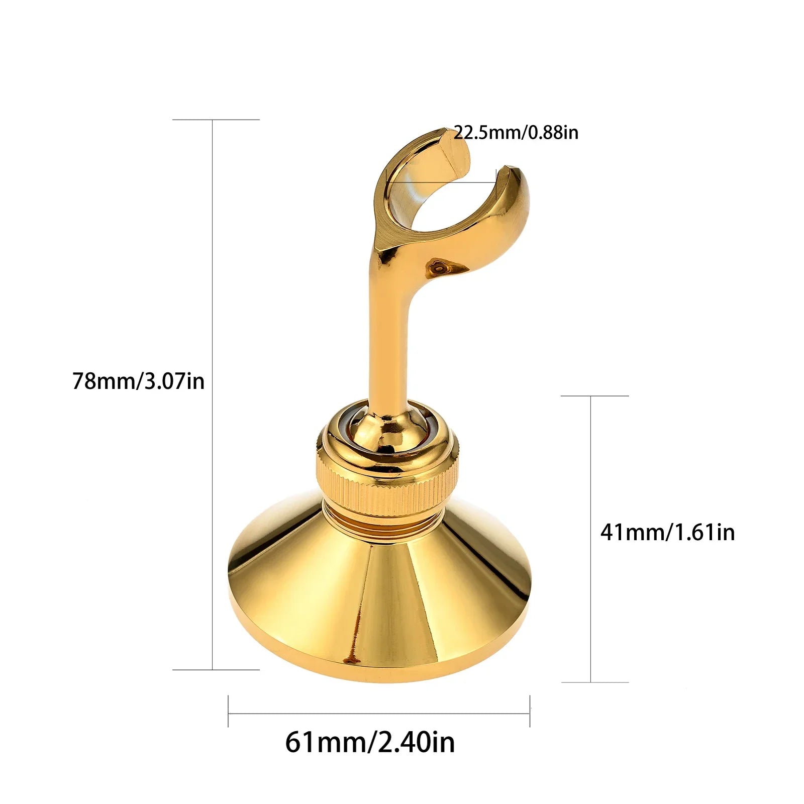Brass Wall-Mounted Shower Head Holder | Adjustable Bracket