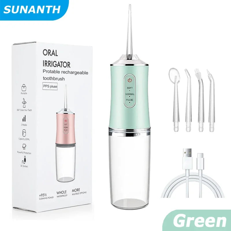 2026 Hot Sale！Oral Irrigator Dental Water Jet Flosser Appliance Pick Floss Dentistry Mouth Washing Machine Teeth Cleaning Tools Oasis Select 059-Green