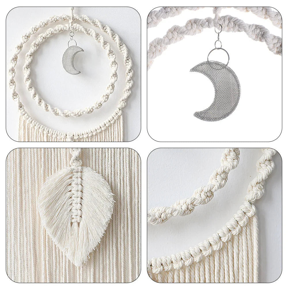 Hand-woven Cotton Wall Decoration Tapestry Half Moon Dreamcatcher Bedroom Decoration Bohemian Decor Oasis Select