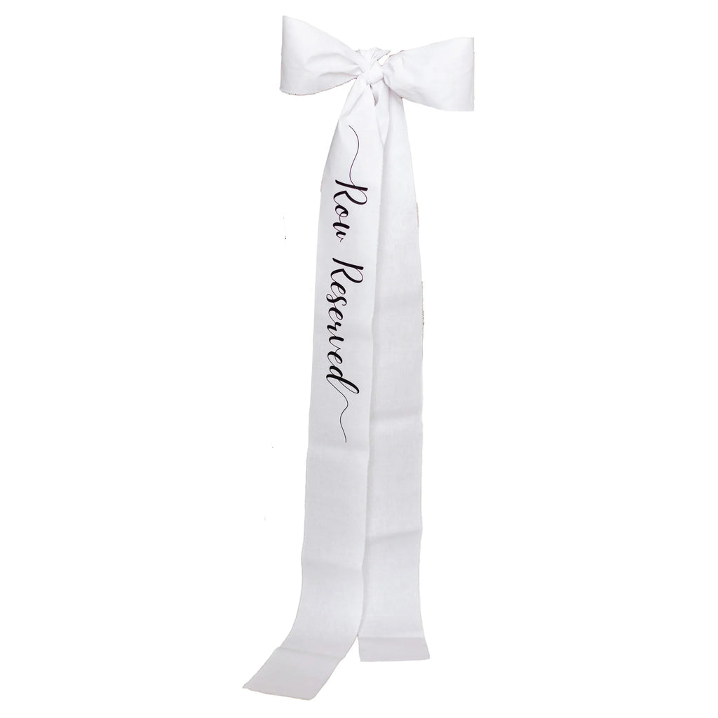 Reserved Chair Bow Ribbon Memorial Wedding Sign Ceremony Reception Decoration Bachelorette Party Seating Marker Ribbon Oasis Select white