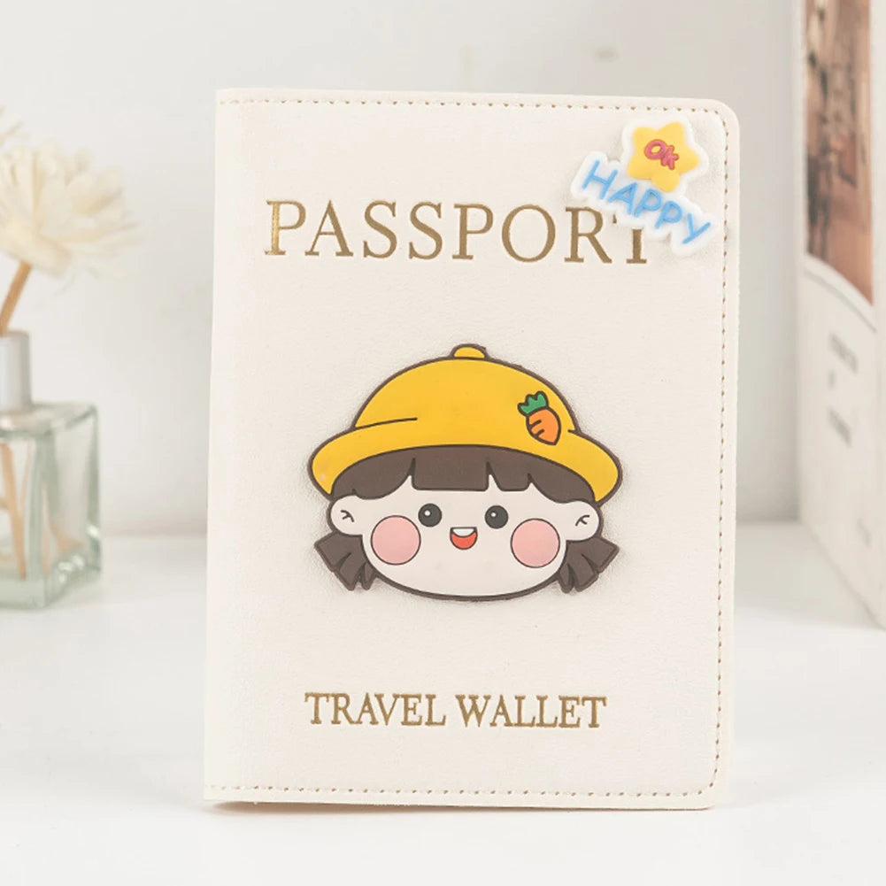 PU Leather Passport Cover | Cartoon Travel Document Holder