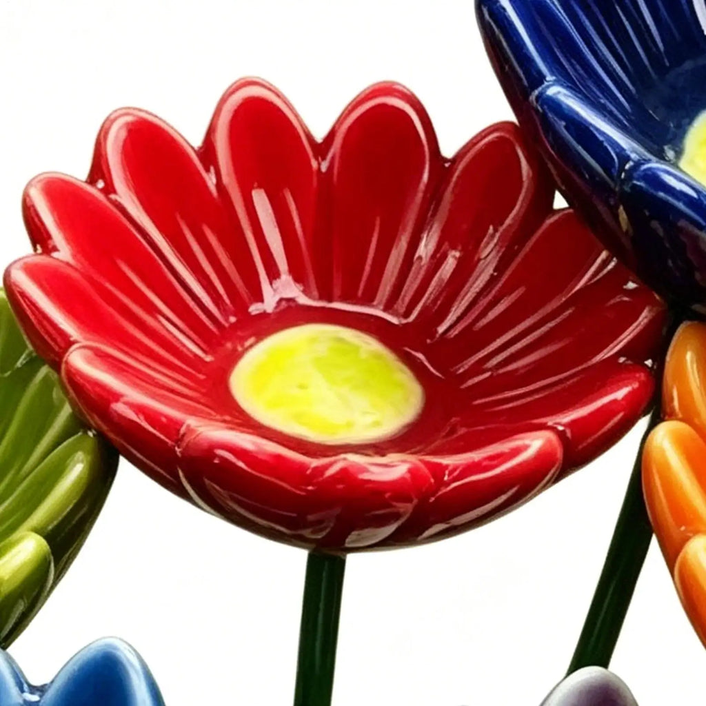 Ceramic Bee Watering Station Set of 6 – Garden Butterfly Bath Pollinator Watering Station Oasis Select