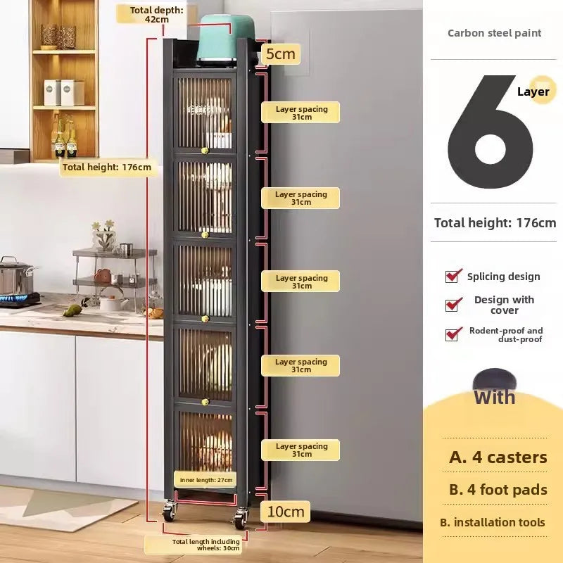 Kitchen crevice storage cabinet bathroom refrigerator crevice cabinet narrow cabinet with door floor to ceiling locker against Oasis Select Sixth floor B