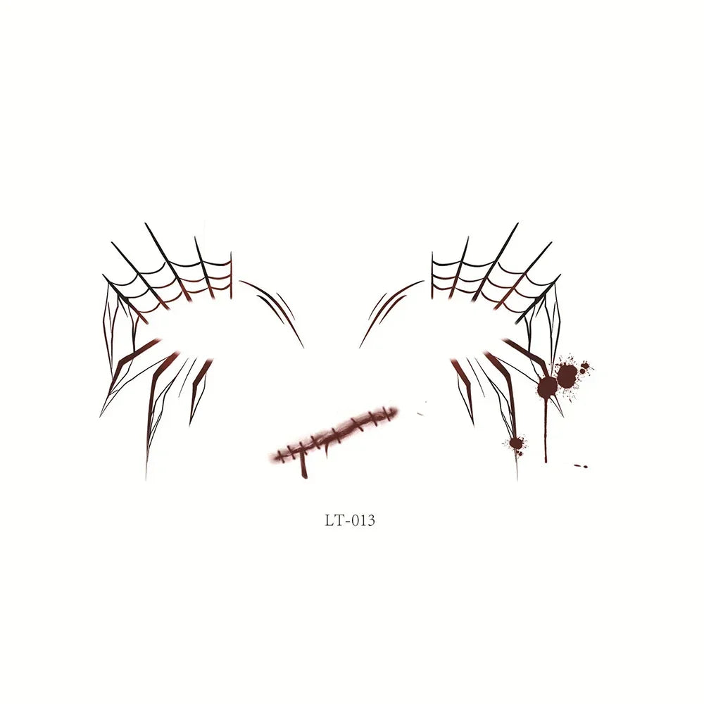 Halloween Transfer Tattoos Face Decoration Party Funny Stickers Suitable For Temporary Makeup Embellishment Party Dress Up Oasis Select 13