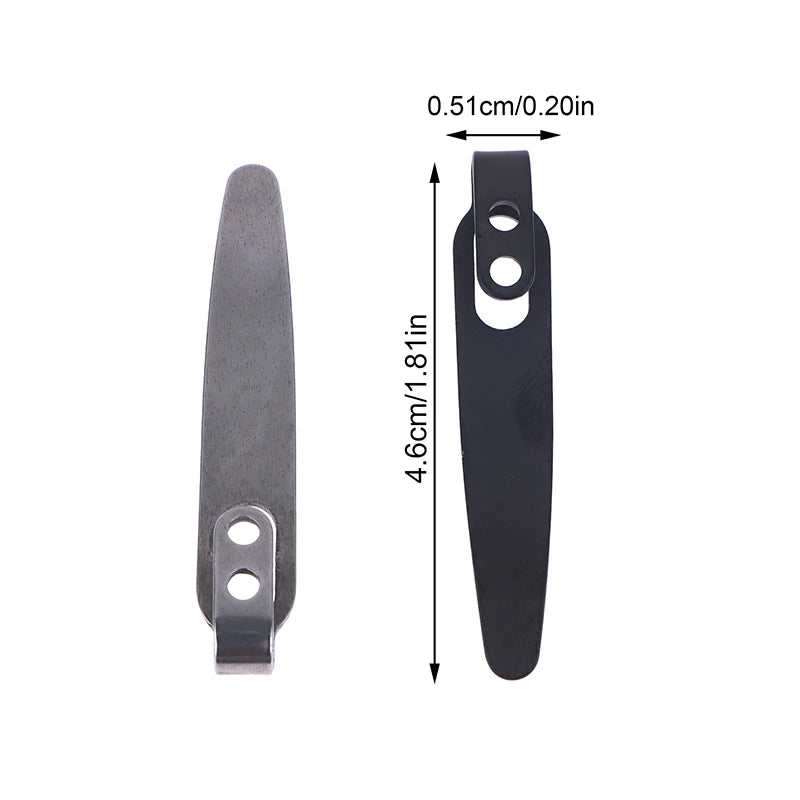 New 1 Set 420 Stainless Steel Material Knife Back Clip With 3pcs M2.5 Screws Pocket Waist Clamps For Knives DIY Make Accessories Oasis Select
