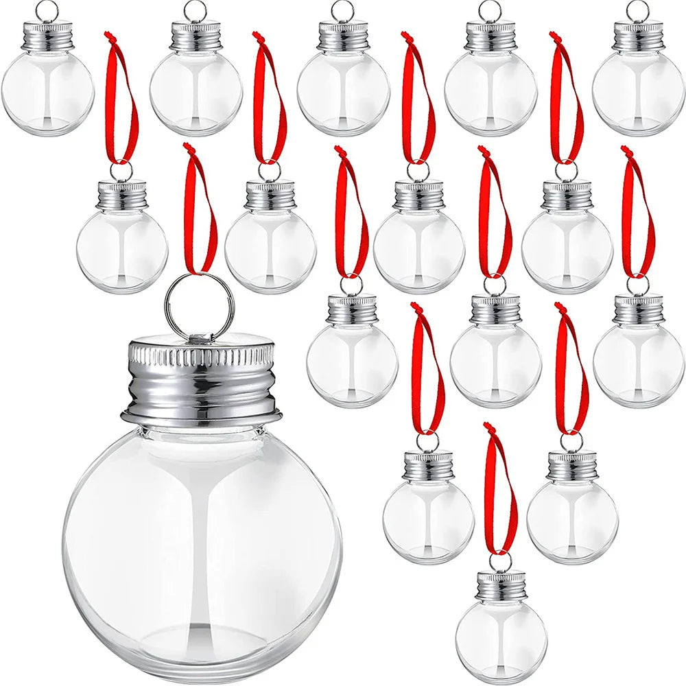 Christmas Fillable Wine Tree Ornaments Water Bottle Light Bulbs Jingle Bells Christmas Tree Shape Plastic Transparent Balls Oasis Select