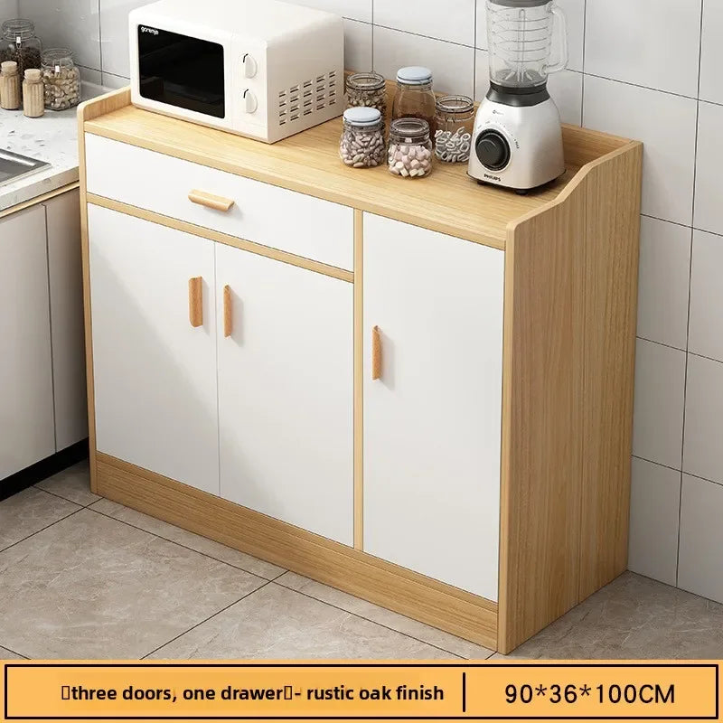 Multi-functional Household GoodsSide Cabinet, Kitchen Against The Wall, Large Capacity Storage Rack, Floor-to-ceiling Locker Oasis Select Oak 3-1
