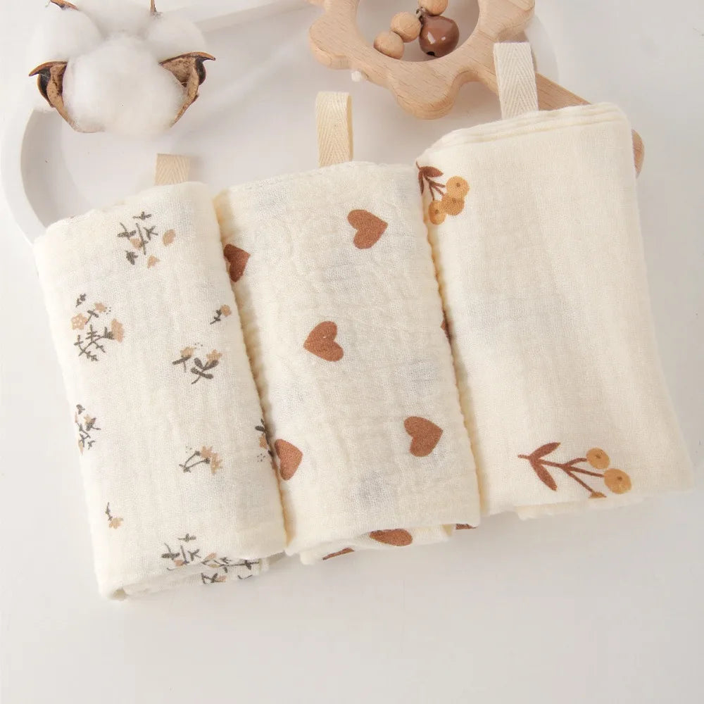 4-Layer Pure Cotton Baby Washcloth Soft Absorbent Square Towels Gauze
