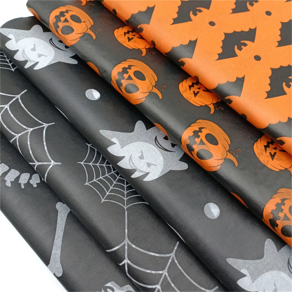 20 Sheet Halloween Wrapping Paper, Skull/Spider Web Pattern Gift Wrap Tissue Paper Decorative Craft Paper for Party Oasis Select