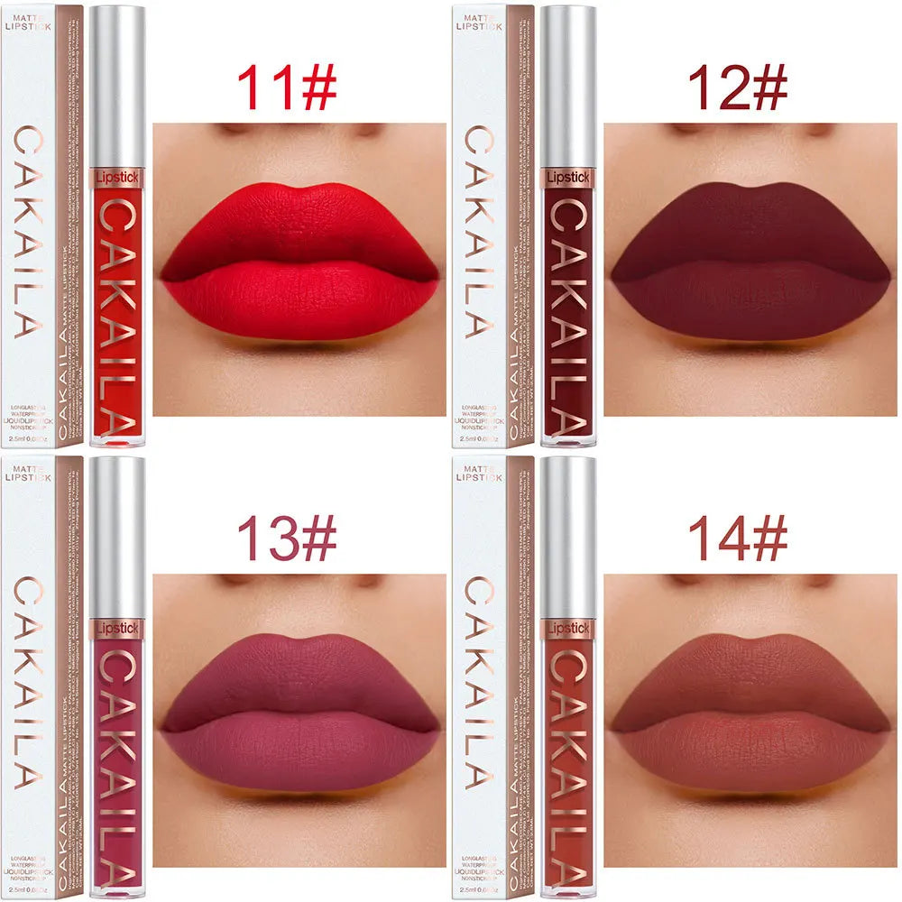 18-Color Matte Waterproof Lipstick – Non-Transfer Lip Gloss Set