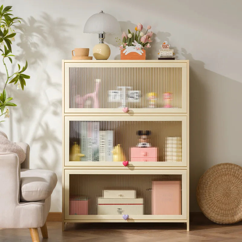 clamshell storage cabinet household living room multi-layer snacks dopamine chest bedroom bedside table storage cabinet Oasis Select