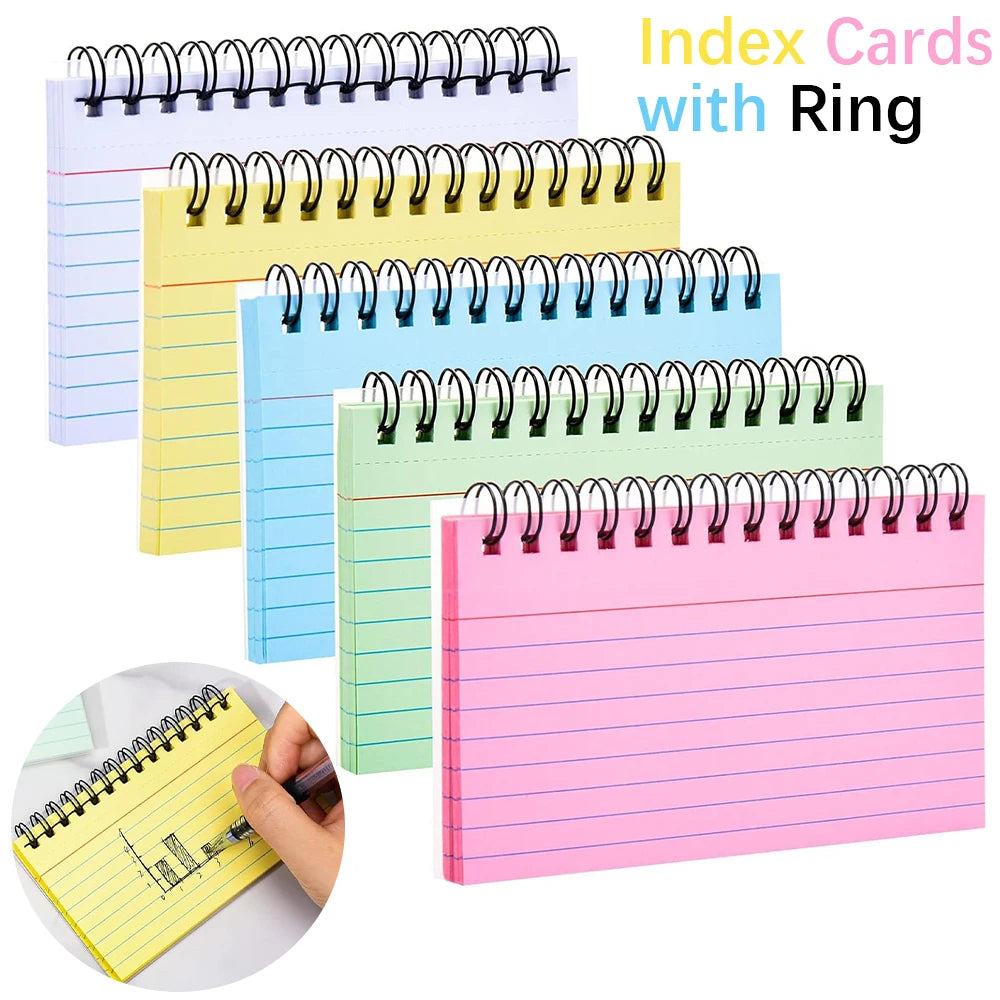 Index Cards with Ring 3x5 Inches 50-250 Sheets Notecards Spiral Flash Cards for Studying Nursing School Office Taking to Do List Oasis Select