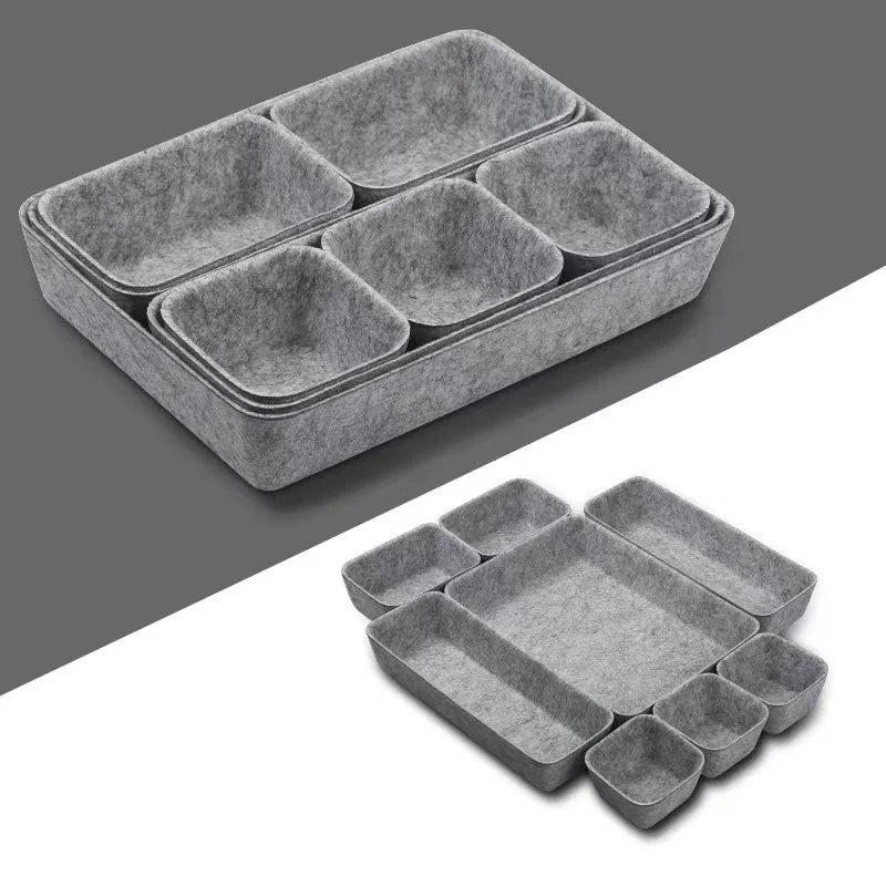 8-Piece Felt Drawer Organizer Set | Desktop & Home Storage