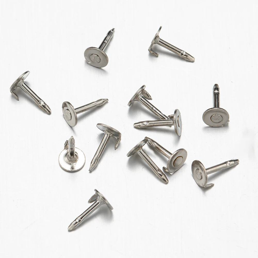 100pcs/Lot Metal Brooch Base Pin Back Squeeze Badge Holder Butterfly Clasp For DIY Handmade Jewelry Making Crafts Accessories Oasis Select Silver Pin 1