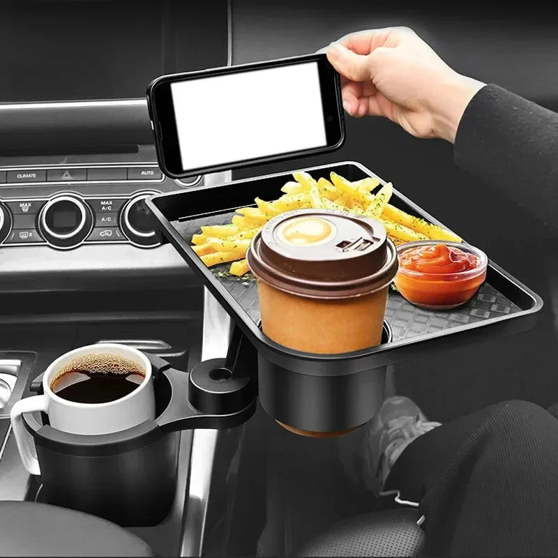 Universal Car Cup Holder Tray With Dual Cup Holder Organized Table Food Car Tray Portable Adjustable Drink Stand Oasis Select Default Title